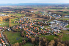District Altenstadt in Wissembourg in the state Bas-Rhin, France seen from a drone