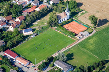 Football field of SV Altdorf Böbingen 1958 in Altdorf in the state Rhineland-Palatinate, Germany