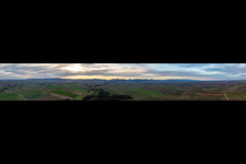 Sunset over the countryside Pfaelzerwalds vom Horbachtal aus in Billigheim-Ingenheim in the state Rhineland-Palatinate, Germany