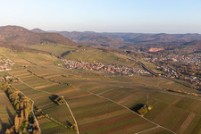 Aerial photograpy of Birkweiler in the state Rhineland-Palatinate, Germany
