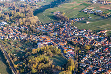 Aerial photograpy of Siebeldingen in the state Rhineland-Palatinate, Germany