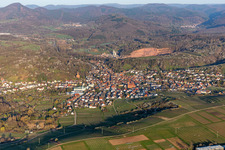 Aerial view of In front of the quarry in Albersweiler in the state Rhineland-Palatinate, Germany
