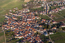 Aerial view of Village view in Frankweiler in the state Rhineland-Palatinate, Germany