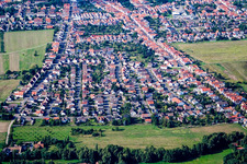 Town View of the streets and houses of the residential areas in Hassloch in the state Rhineland-Palatinate