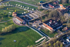 Grounds of the Golf course at Landgut Dreihof GOLF absolute in Essingen in the state Rhineland-Palatinate from the plane