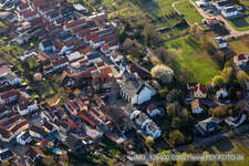 Drone recording of Offenbach an der Queich in the state Rhineland-Palatinate, Germany