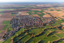 Bird's eye view of Steinweiler in the state Rhineland-Palatinate, Germany
