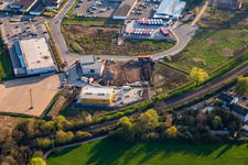 Aerial photograpy of New commercial area Lauterburger Straße in Kandel in the state Rhineland-Palatinate, Germany