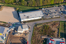 Aerial view of EDEKA Burger in Kandel in the state Rhineland-Palatinate, Germany