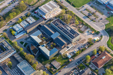 Aerial view of New building at the IGS Kandel in Kandel in the state Rhineland-Palatinate, Germany