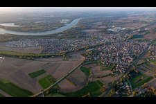 Drusenheim in the state Bas-Rhin, France seen from above