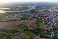 Drusenheim in the state Bas-Rhin, France from the plane
