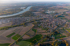 Bird's eye view of Drusenheim in the state Bas-Rhin, France