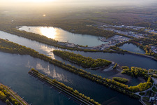 Centrale hydroelectric EDF de Gambsheim. Rhine lock Freistett in the district Freistett in Rheinau in the state Baden-Wuerttemberg, Germany