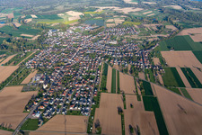 Aerial view of Town View of the streets and houses of the residential areas in Kappel in the state Baden-Wuerttemberg, Germany
