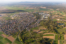 Aerial view of City area with outside districts and inner city area in Rust in the state Baden-Wuerttemberg, Germany