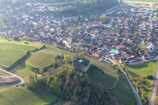 Aerial view of Lichteneck Castle in the district Hecklingen in Kenzingen in the state Baden-Wuerttemberg, Germany
