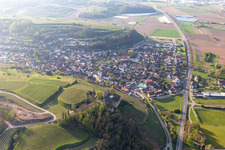 Aerial photograpy of Lichteneck Castle in the district Hecklingen in Kenzingen in the state Baden-Wuerttemberg, Germany