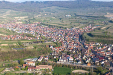 Town View of the streets and houses of the residential areas in Eichstetten am Kaiserstuhl in the state Baden-Wuerttemberg, Germany