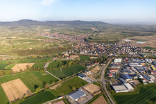 Eichstetten am Kaiserstuhl in the state Baden-Wuerttemberg, Germany from above