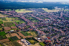 City view from the northeast in Haßloch in the state Rhineland-Palatinate, Germany