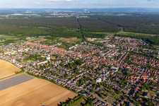 Kandel in the state Rhineland-Palatinate, Germany from the plane