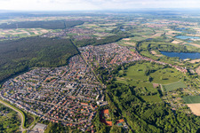 Drone recording of Jockgrim in the state Rhineland-Palatinate, Germany