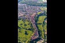 Drone recording of Ludwigstr in Jockgrim in the state Rhineland-Palatinate, Germany