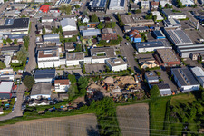 Drone recording of Foundation Church Computing Center Southwest Germany in the district Eggenstein in Eggenstein-Leopoldshafen in the state Baden-Wuerttemberg, Germany