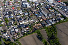 Church Computer Center Foundation in the district Eggenstein in Eggenstein-Leopoldshafen in the state Baden-Wuerttemberg, Germany from above