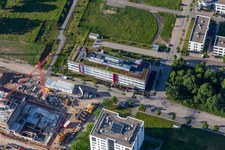 Aerial view of Technology Park in the district Rintheim in Karlsruhe in the state Baden-Wuerttemberg, Germany