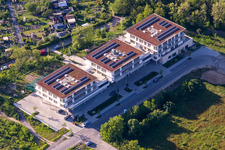 Research building and office complexes in the Technologiepark, Freie Duale Fachakademie, Elementi Kinderhaus und School in the Technido at the Konrad-Zuse-Str. in Karlsruhe in the state Baden-Wurttemberg, Germany