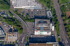 Aerial view of XXXLutz Mann Furniture Karlsruhe in the district Rintheim in Karlsruhe in the state Baden-Wuerttemberg, Germany