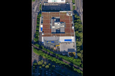 Building store - furniture market of " IKEA Deutschland GmbH & Co. KG " on Gerwigstrasse - Weinweg - Durlacher Allee in Karlsruhe in the state Baden-Wurttemberg, Germany out of the air