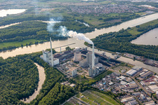 EnBW hard coal-fired power plant on the Rhine in the district Daxlanden in Karlsruhe in the state Baden-Wuerttemberg, Germany