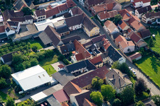 Aerial view of Main Street in Großkarlbach in the state Rhineland-Palatinate, Germany