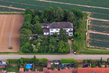Bird's eye view of District Niederlustadt in Lustadt in the state Rhineland-Palatinate, Germany