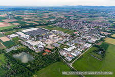 Drone image of Offenbach an der Queich in the state Rhineland-Palatinate, Germany