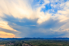 Thunderstorm weather over the Southern Palatinate in the district Klingen in Heuchelheim-Klingen in the state Rhineland-Palatinate, Germany