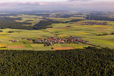Aerial photograpy of District Ebertshausen in Üchtelhausen in the state Bavaria, Germany