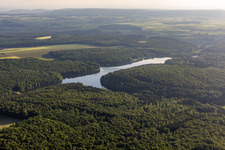 Ellertshäuser See in the district Altenmünster in Stadtlauringen in the state Bavaria, Germany seen from above