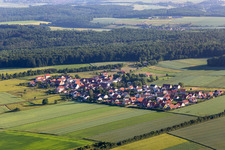 Aerial view of District Hoppachshof in Üchtelhausen in the state Bavaria, Germany