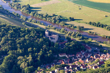 Castle Mainberg in the district Mainberg in Schonungen in the state Bavaria, Germany from the plane