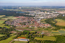 Aerial view of Sennfeld in the state Bavaria, Germany
