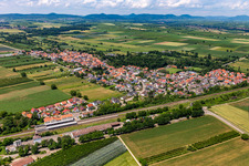 Aerial view of Village view from the southeast in Winden in the state Rhineland-Palatinate, Germany