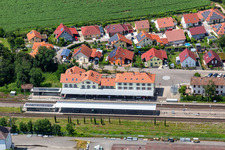 Railroad station in Winden in the state Rhineland-Palatinate, Germany from above