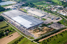 Aerial photograpy of Goodyear from the northeast in Philippsburg in the state Baden-Wuerttemberg, Germany