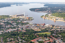 Aerial view of Fjord in Flensburg in the state Schleswig Holstein, Germany