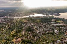 Aerial photograpy of Harbor, fjord in the district Kielseng in Flensburg in the state Schleswig Holstein, Germany