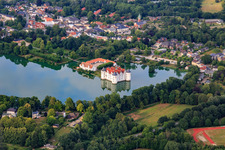 Aerial photograpy of Castle Glücksburg in the castle pond in Glücksburg in the state Schleswig Holstein, Germany